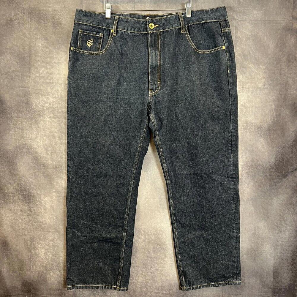 VTG Rocawear Jeans Men 42x30 Original Sraight Leg Classic Denim Embroidered Logo
